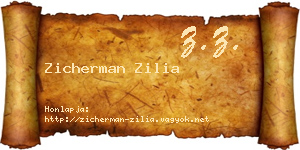 Zicherman Zilia névjegykártya